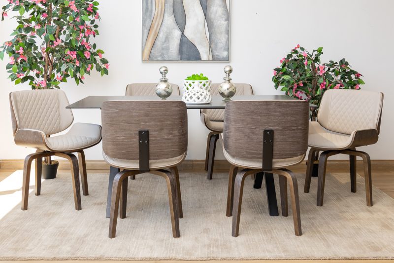 rina dining table + 6 hoven chairs