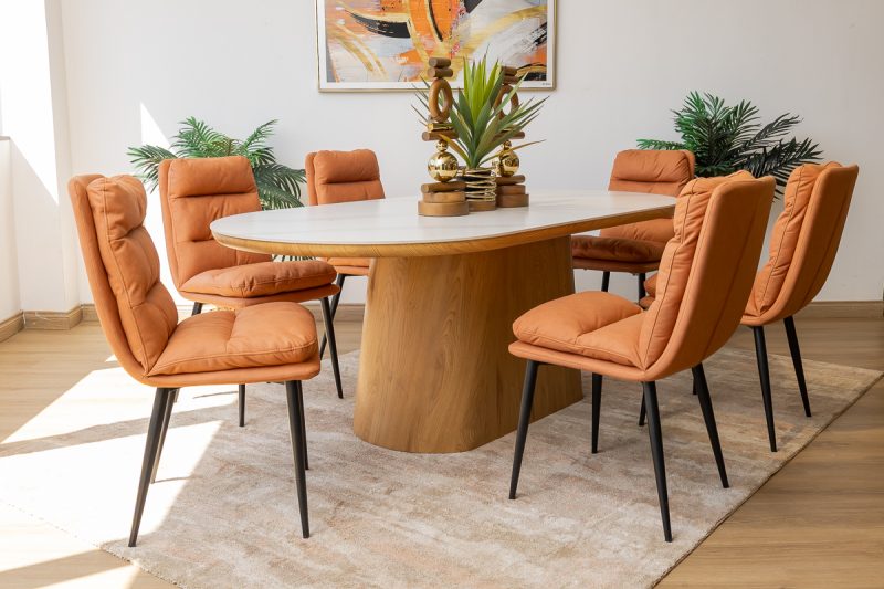 santos dining table + 6 mimo chairs