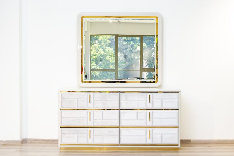 fez king package - king bed + 2 nightstands + dresser mirror