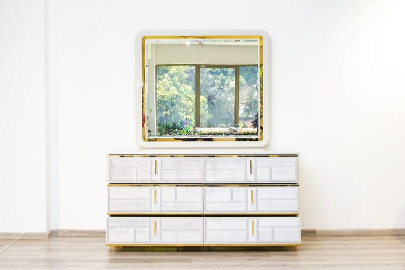 fez king package - king bed + 2 nightstands + dresser mirror