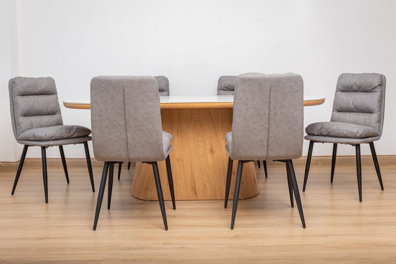 santos dining table + 6 mimo chairs