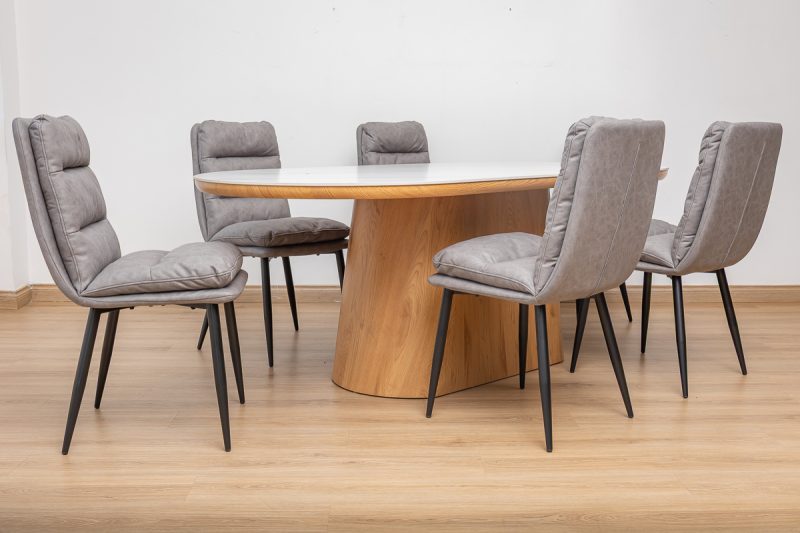 santos dining table + 6 mimo chairs