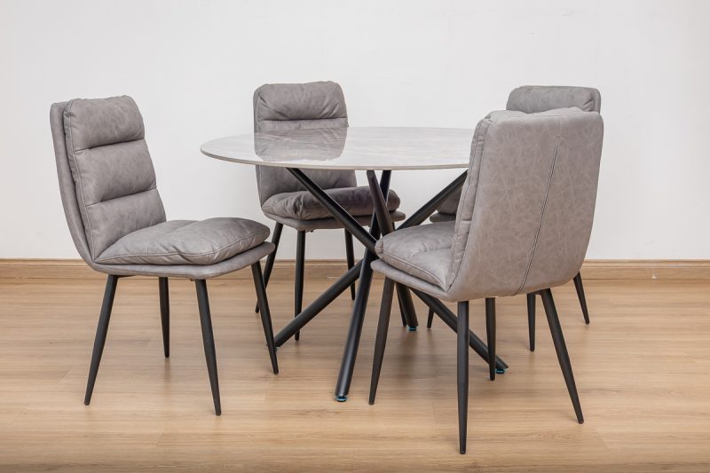 karie dining table + 4 mimo chairs