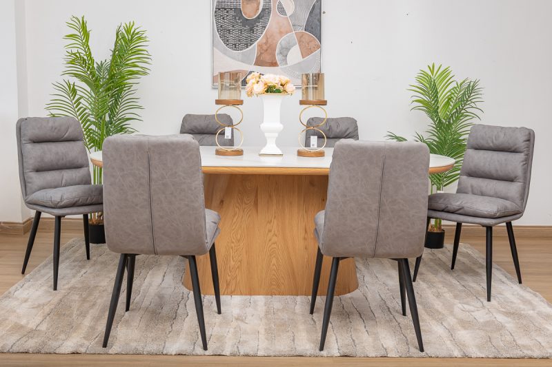 santos dining table + 6 mimo chairs