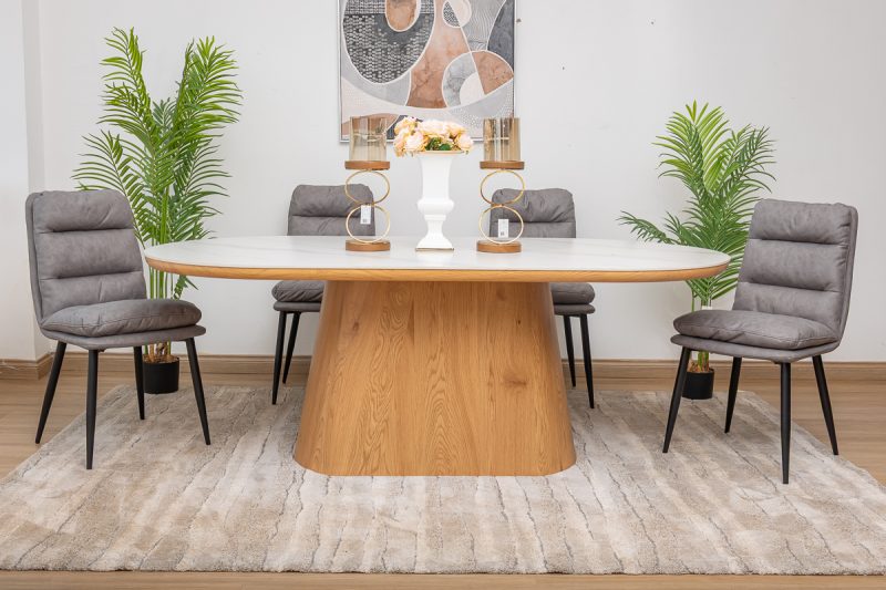 santos dining table + 6 mimo chairs