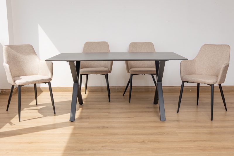 rina dining table + 6 rum chairs