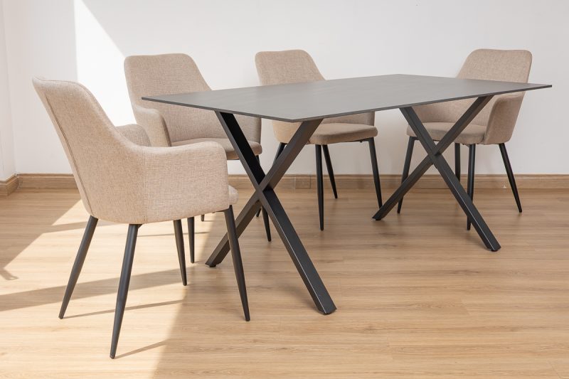 rina dining table + 6 rum chairs