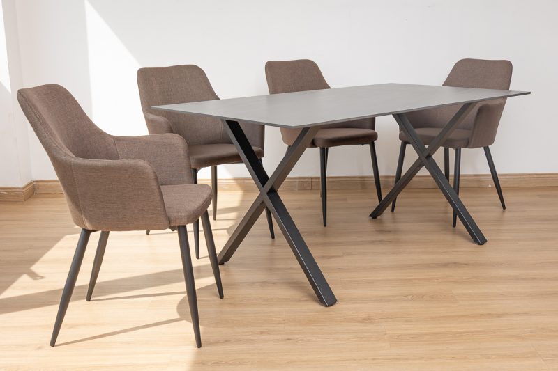 rina dining table + 6 rum chairs