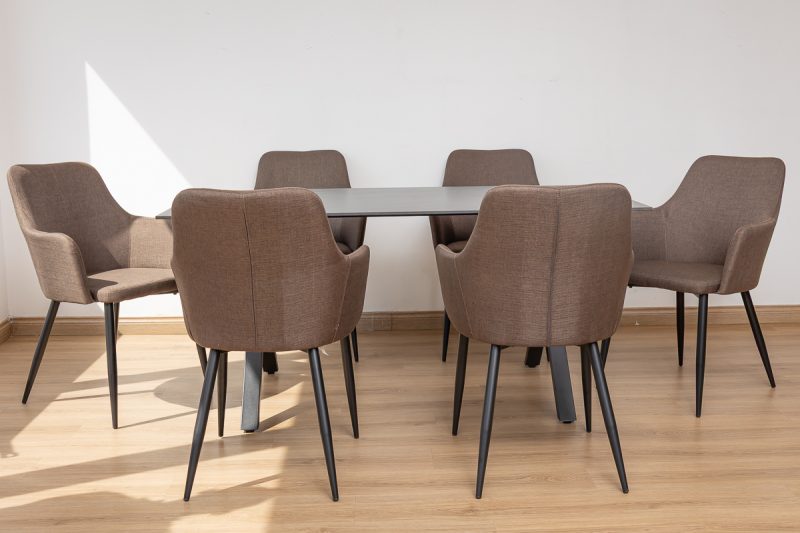 rina dining table + 6 rum chairs