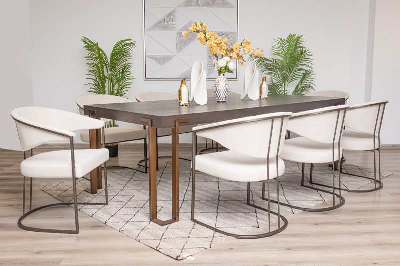 walton dining table + 8 almeria chairs