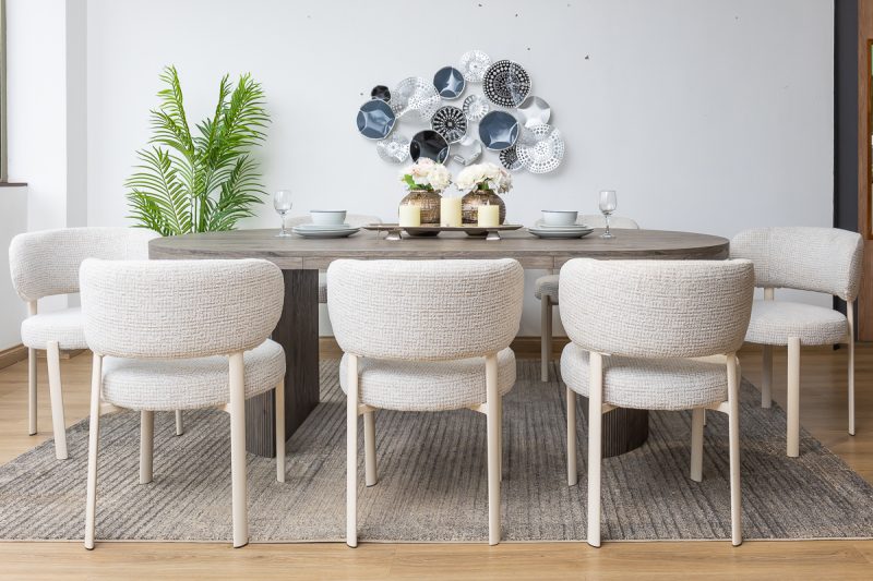 rowe dining table + 8 peaches chairs