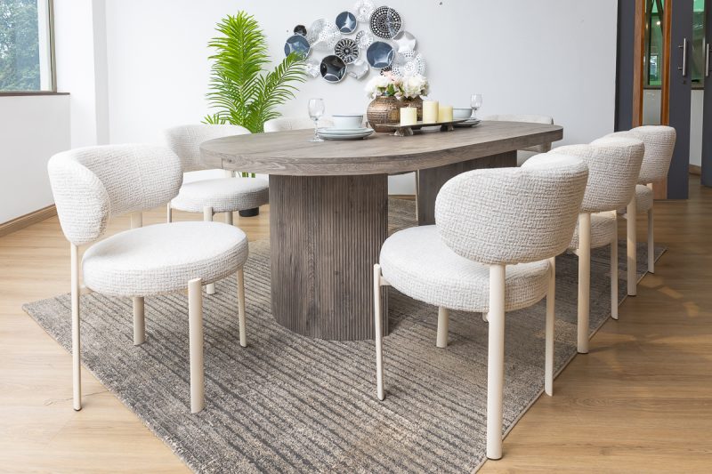 rowe dining table + 8 peaches chairs