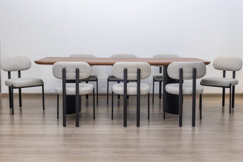 dianne dining table + 8 plum chairs