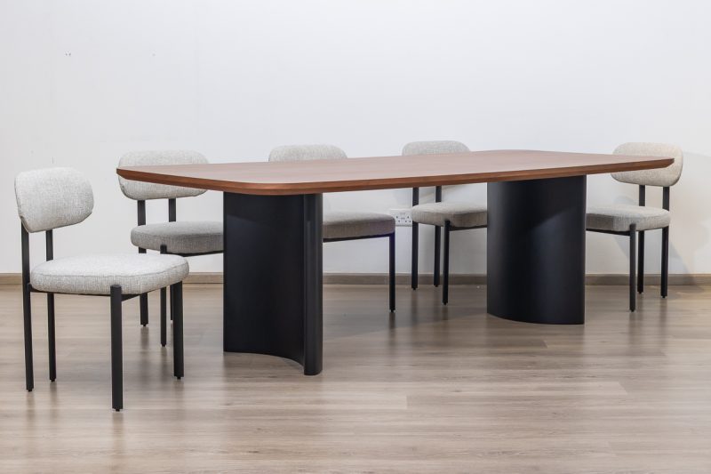 dianne dining table + 8 plum chairs