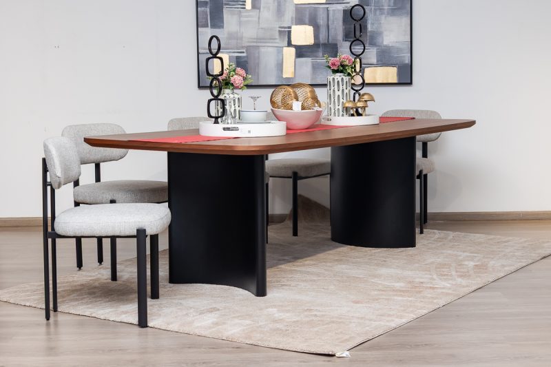 dianne dining table + 8 plum chairs