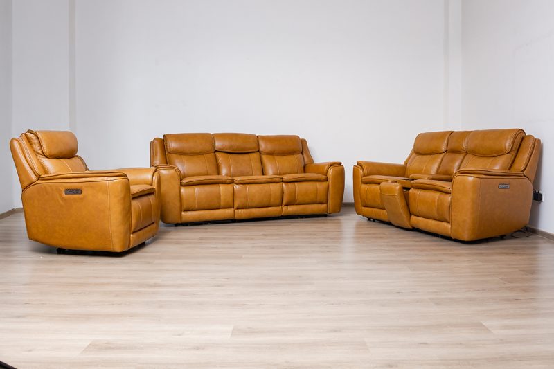 lancaster 7 seater leather recliner (3+2+1+1)