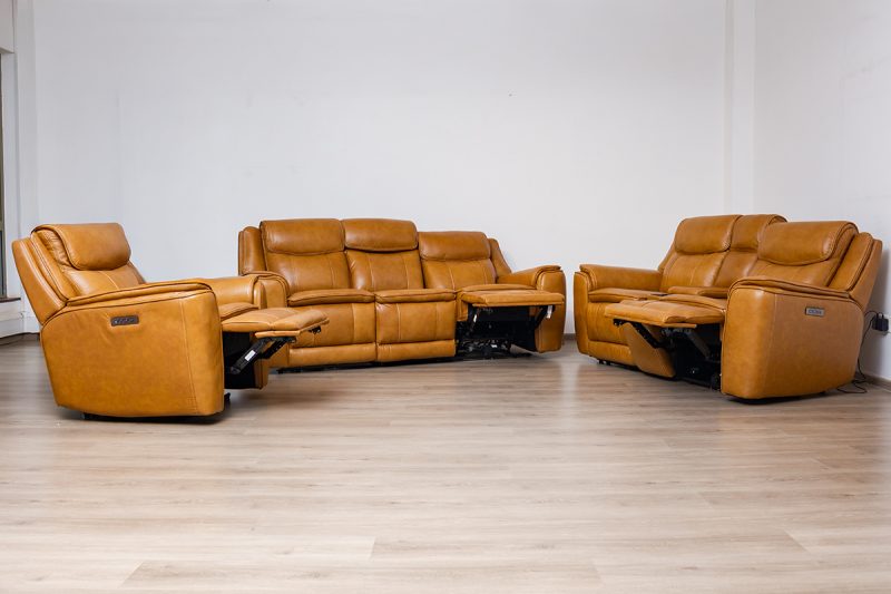 lancaster 7 seater leather recliner (3+2+1+1)