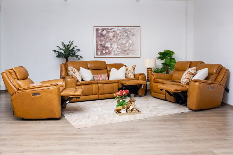 lancaster 7 seater leather recliner (3+2+1+1)