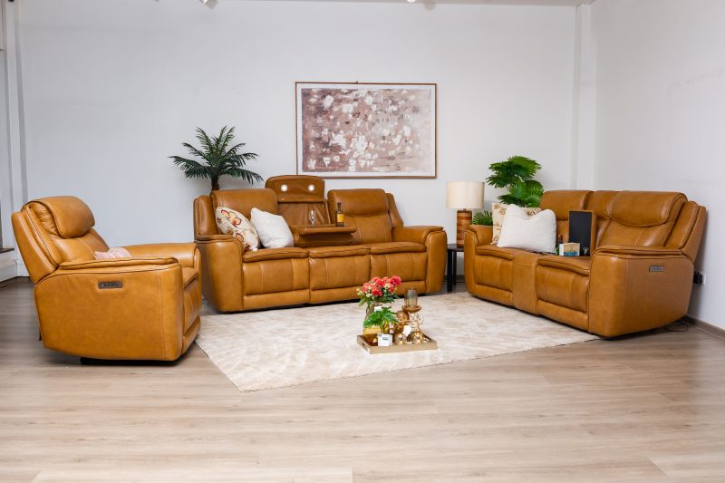 lancaster 7 seater leather recliner (3+2+1+1)