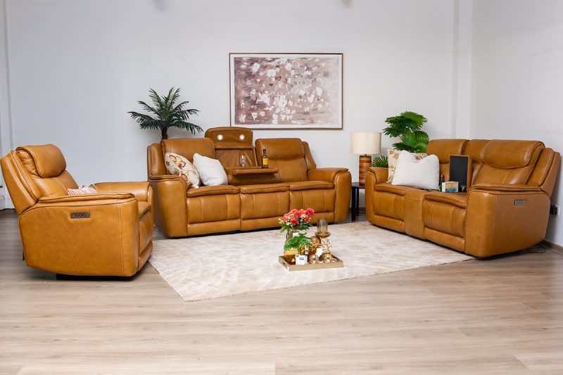 lancaster 7 seater leather recliner (3+2+1+1)