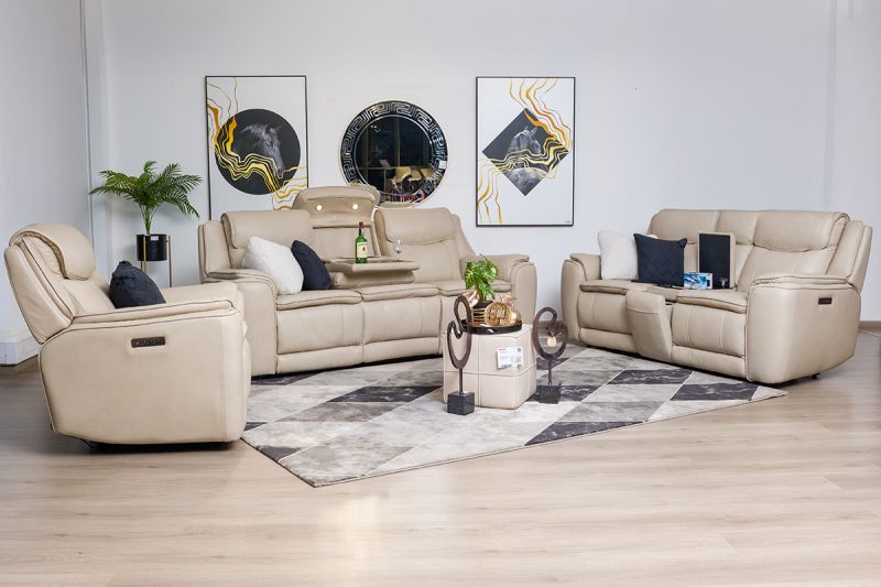 lancaster 7 seater leather recliner (3+2+1+1)