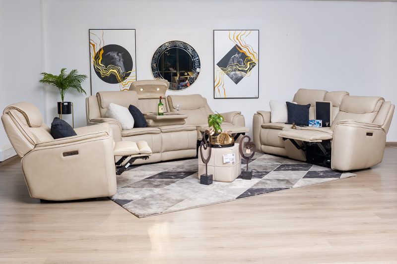 lancaster 7 seater leather recliner (3+2+1+1)