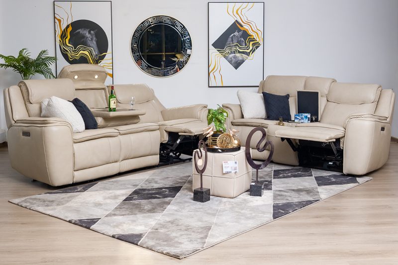lancaster 7 seater leather recliner (3+2+1+1)