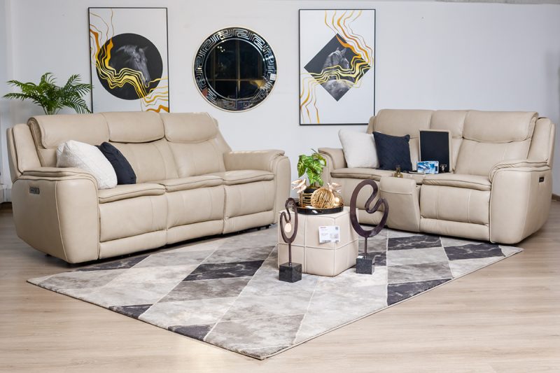 lancaster 7 seater leather recliner (3+2+1+1)