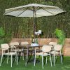 naivasha outdoor dining table + 6 crossby chairs + umbrella