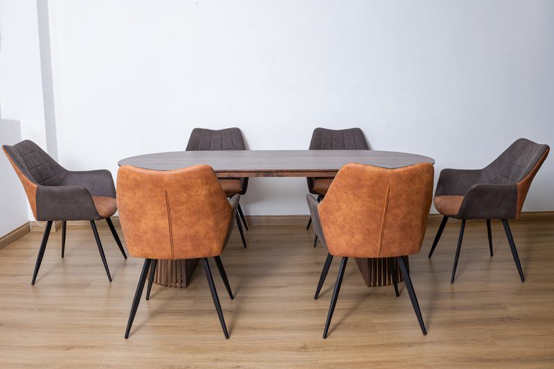 gemini dining table + 6 prata chairs