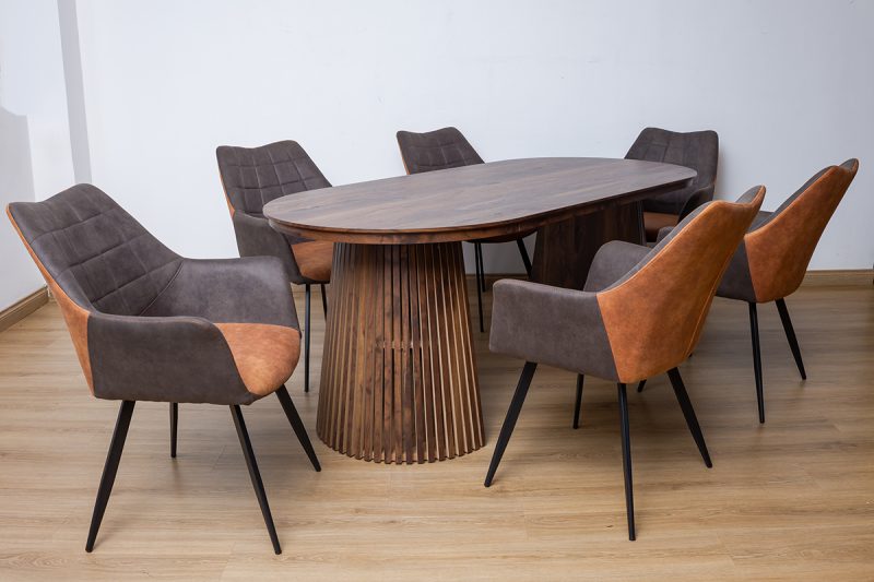 gemini dining table + 6 prata chairs