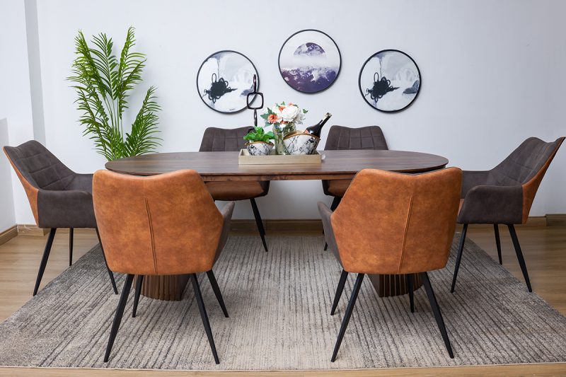 gemini dining table + 6 prata chairs