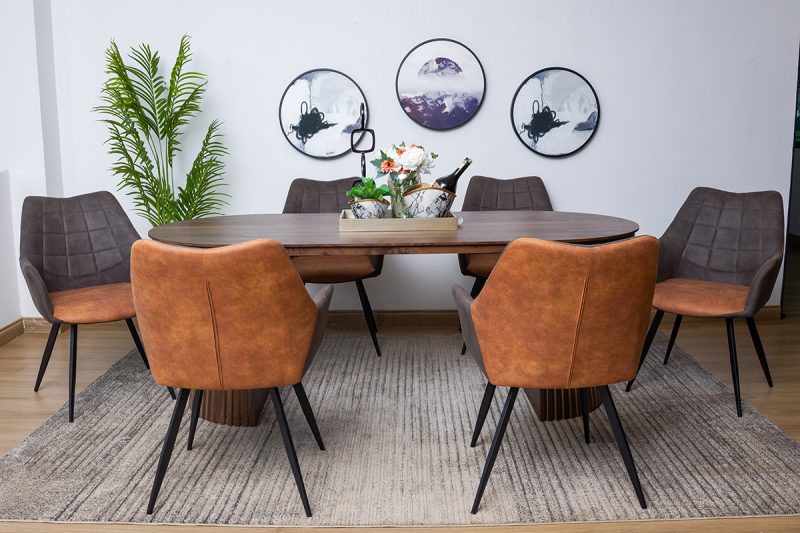 gemini dining table + 6 prata chairs
