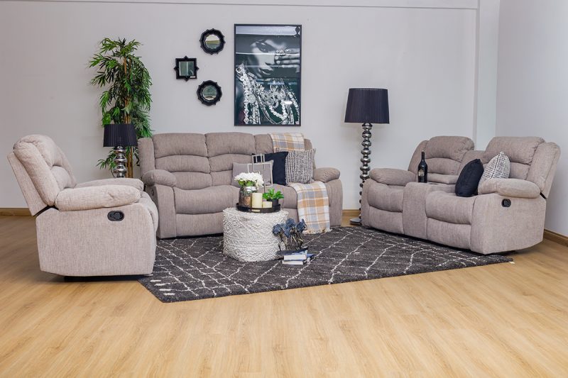 houston 6 seater fabric recliner sofa (3+2+1)