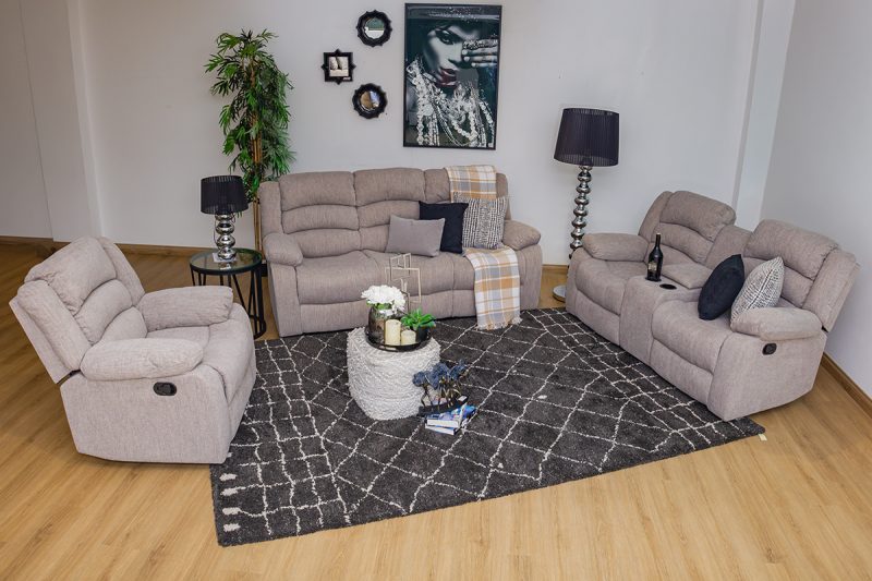 houston 6 seater fabric recliner sofa (3+2+1)