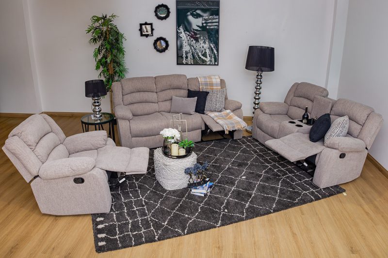 houston 6 seater fabric recliner sofa (3+2+1)