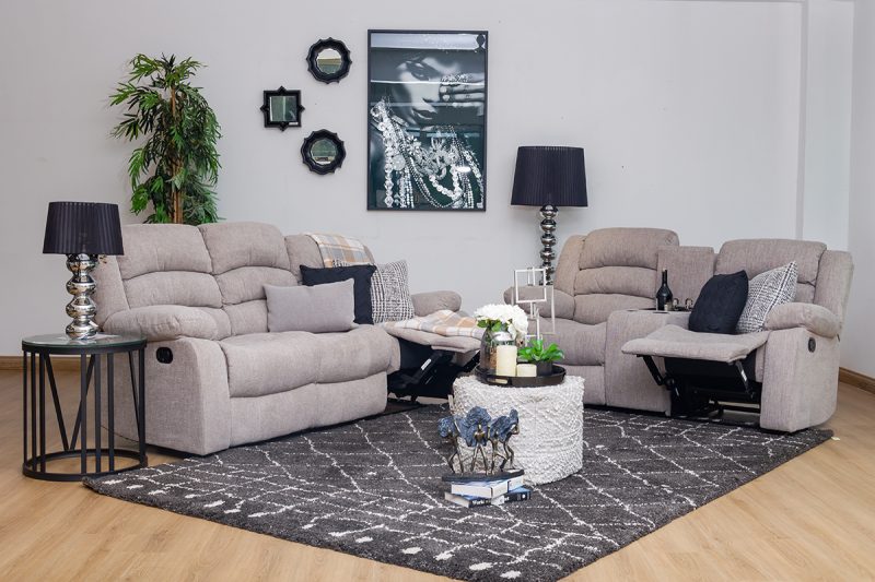 houston 6 seater fabric recliner sofa (3+2+1)