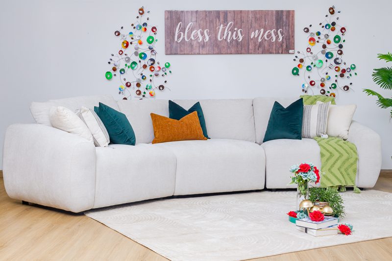 cisco fabric corner sofa + ottoman