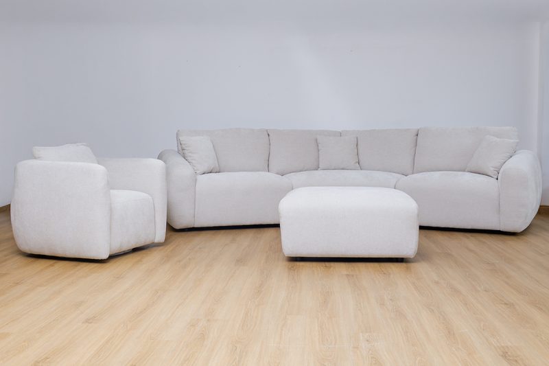 cisco fabric corner sofa + 1 accent chair + ottoman