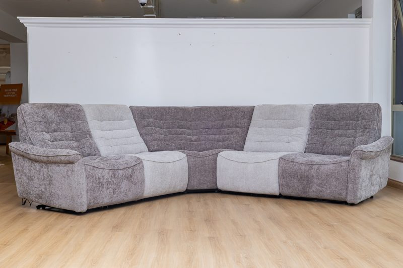 piero fabric sectional recliner sofa + ottoman