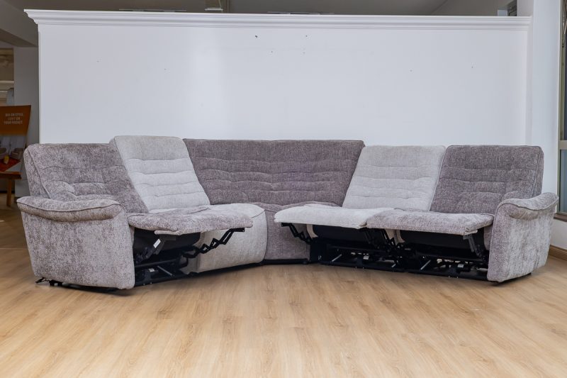 piero fabric sectional recliner sofa + ottoman