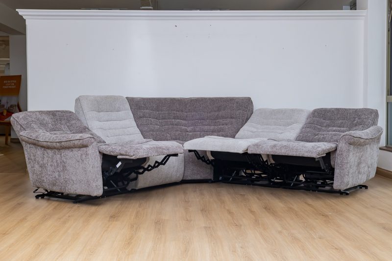 piero fabric sectional recliner sofa + ottoman