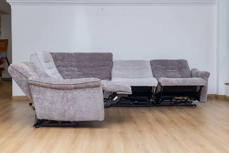 piero fabric sectional recliner sofa + ottoman