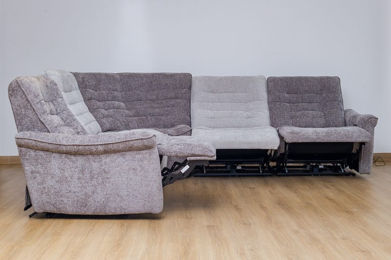 piero fabric sectional recliner sofa + ottoman