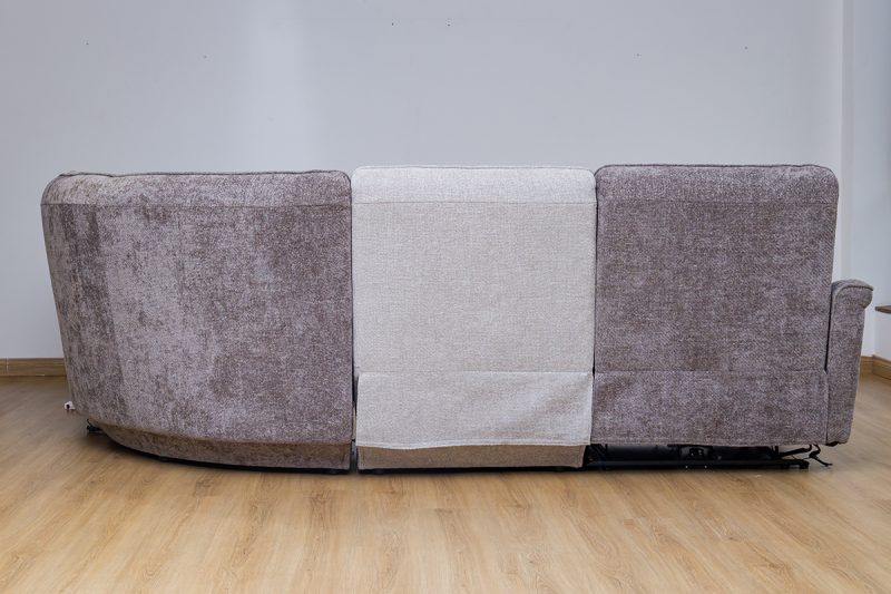 piero fabric sectional recliner sofa + ottoman