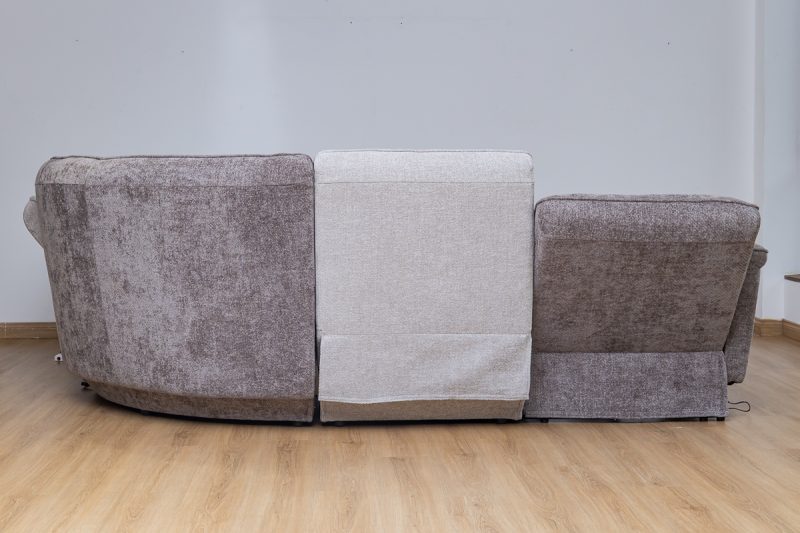 piero fabric sectional recliner sofa + ottoman