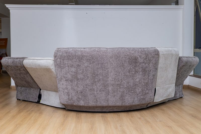 piero fabric sectional recliner sofa + ottoman