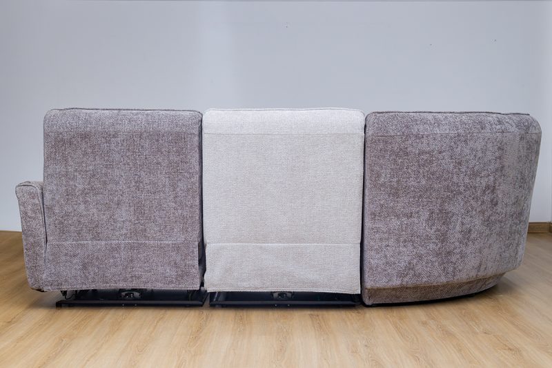 piero fabric sectional recliner sofa + ottoman