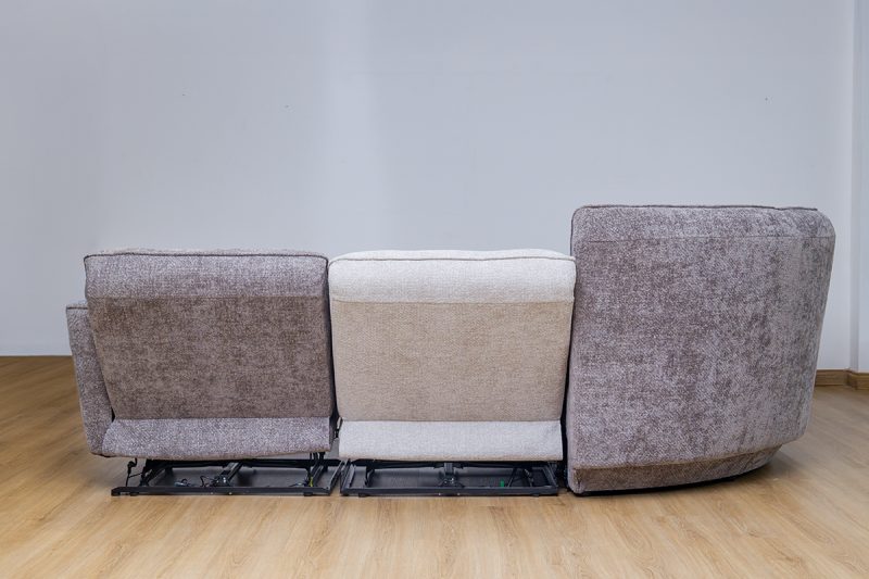 piero fabric sectional recliner sofa + ottoman