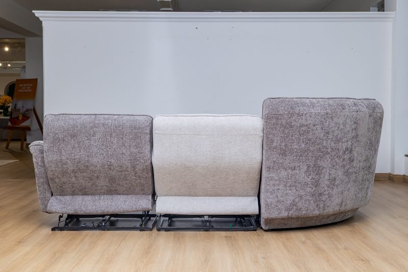 piero fabric sectional recliner sofa + ottoman